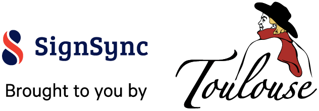 SignSync Logo and Toulouse Logo